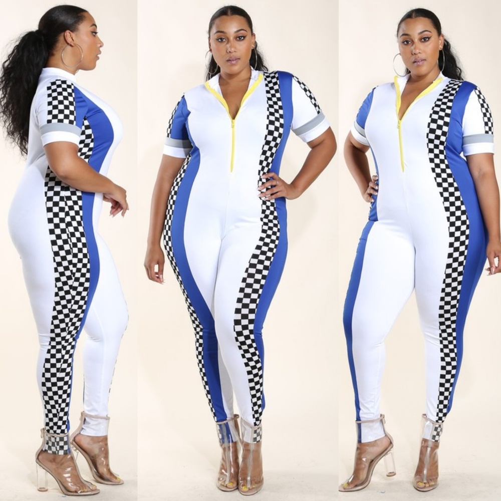 123 x plus Colorblock racer jumpsuit - Picture 6 of 7